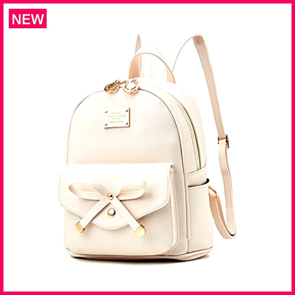 Mini Leather Backpack With Bow, Adjustable Straps… - image 2